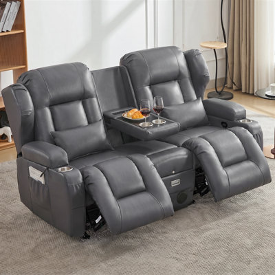 Canapé inclinable avec causeuse et fauteuil berçant, fauteuils inclinables doubles avec console, fauteuil inclinable manuel à 2 places pour deux personnes, siège de cinéma pour salon