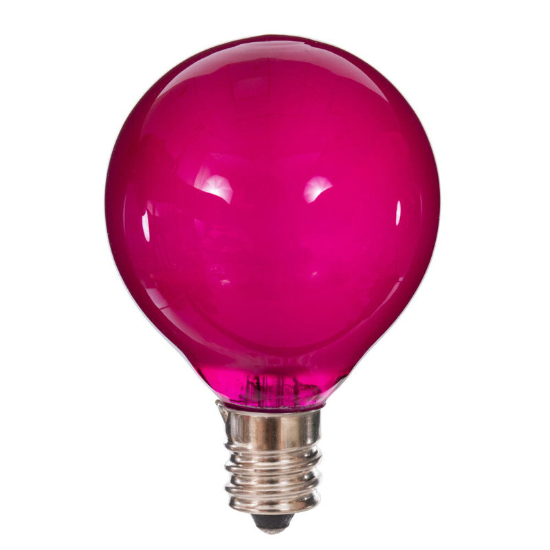 18Lt LED Glass G40-E12 Filament End-Connecting Set, Purple