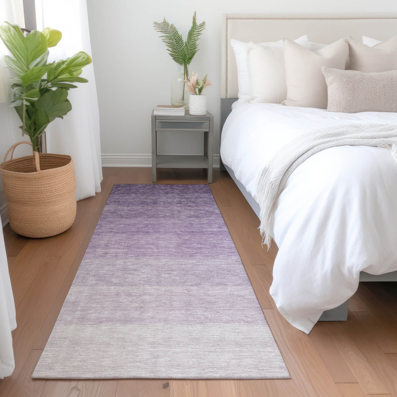 Premium Machine Washable Prisco Purple Rug, Runner 2'3" x 7'6"