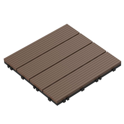 Carreau de terrasse en plastique 12 po x 12 po à emboîtement brun