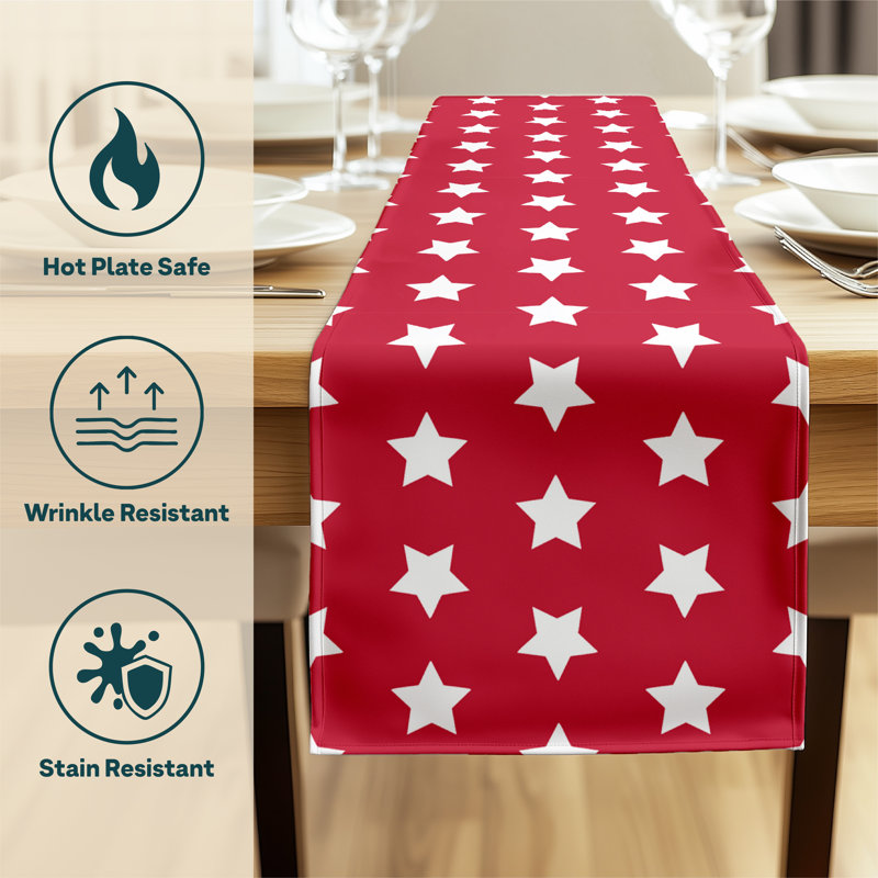Epling Freedom Stars Milliken Signature Table Runner, 72" L x 12" W, Red