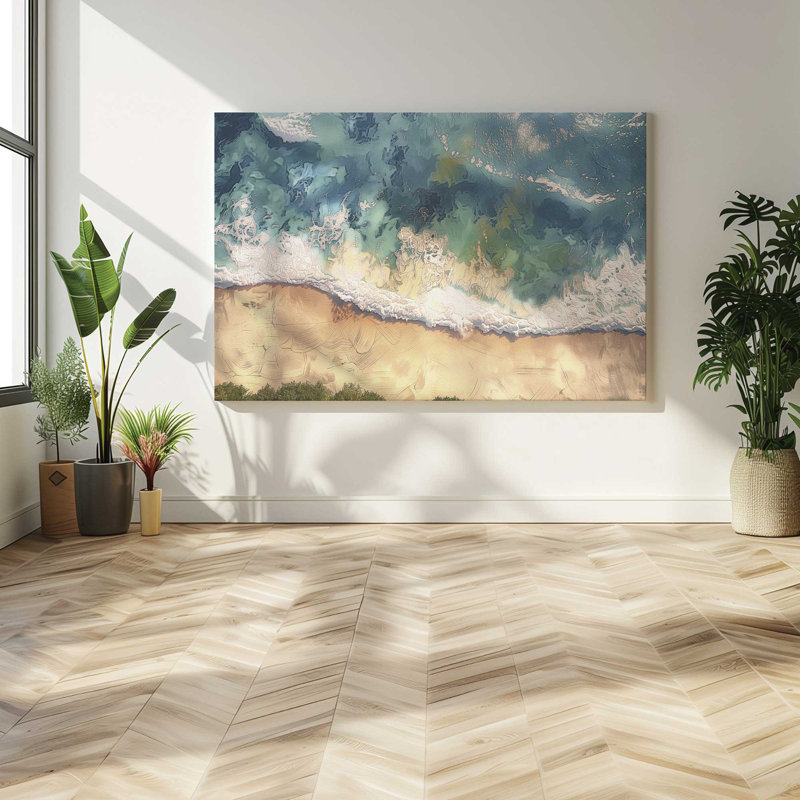 Grand rivage aérien, reproduction sur toile, H 36 po x l 54 po