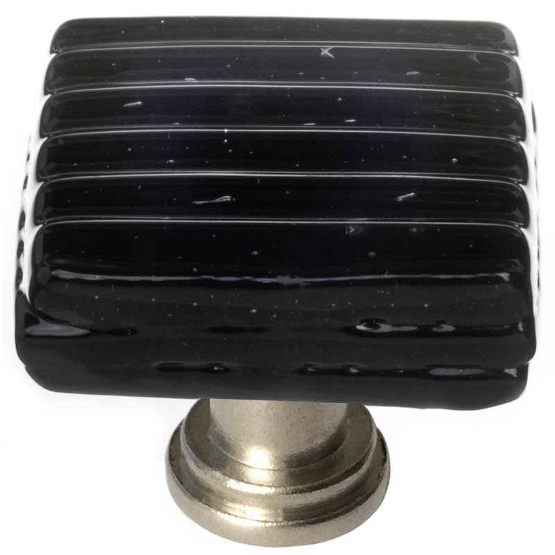 Texture Square Knob, Satin Nickel, Black