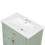 Meuble-lavabo 30 po avec lavabo, meuble-lavabo avec un tiroir rabattable et deux tiroirs, tablette réglable, bois massif et panneau de fibres à densité moyenne, vert-129184897