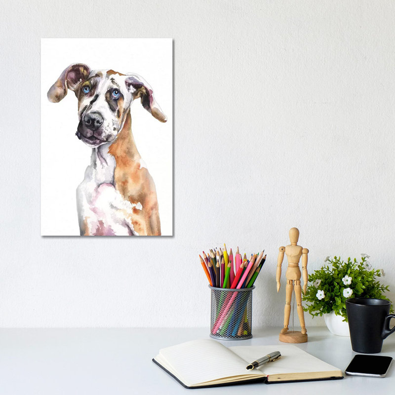 Great Dane Puppy by George Dyachenko - Wrapped Canvas Print, 20.32 cm H x 30.48 cm W