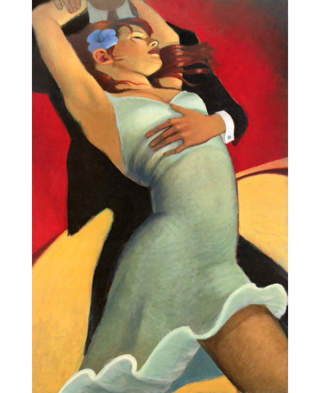 Danseuse écarlate, H 18 po x l 12 po