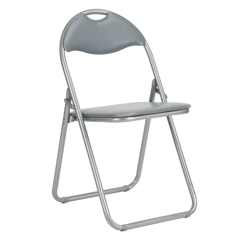 Angel-Marie 45cm H Upholstered Metal Side Chair, Grey