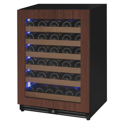 Allavino Reserva Series - 51 Bottle Single Zone Built-in Luxury Wine Refrigerator with Panel Ready Overlay Door - Left Hinge