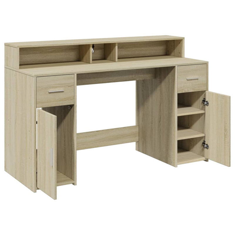 Computer Desk, Sonoma/Oak, 91cm H x 140cm W x 55cm D