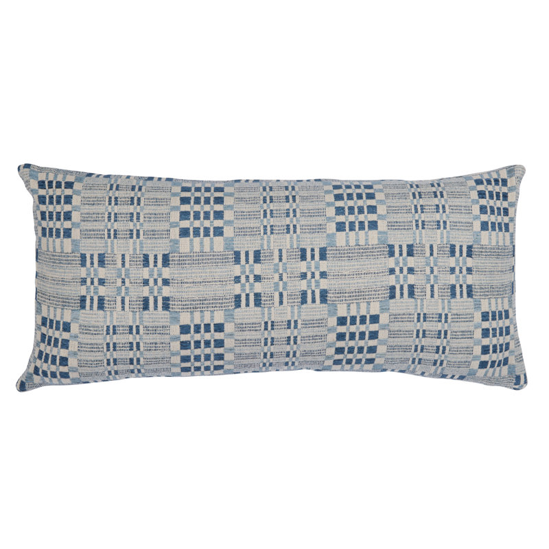 Coussin Brimfield, Bleu géométrique, H 12 po x l 24 po