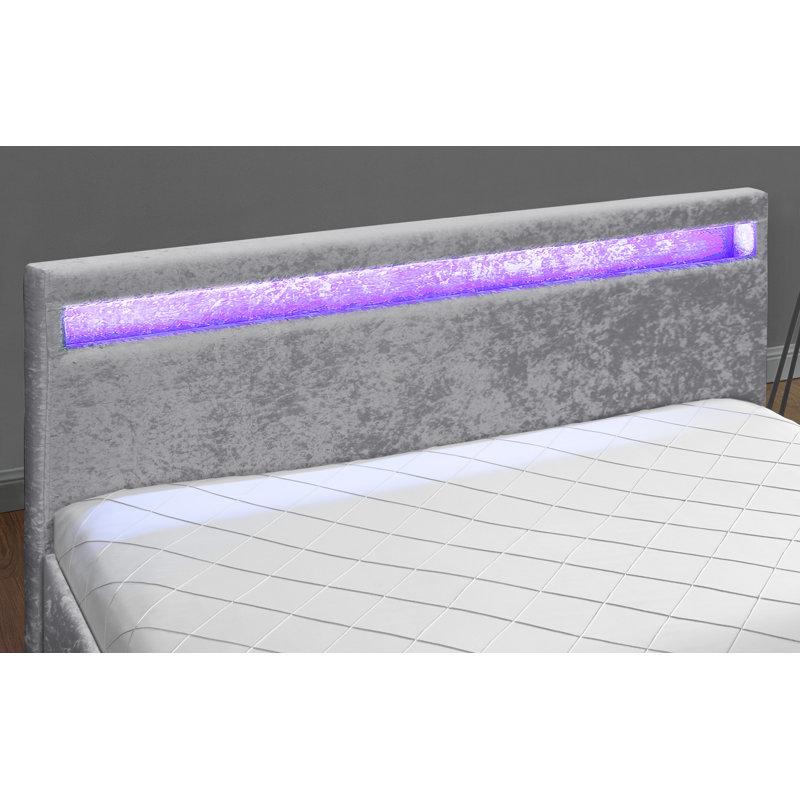 Comet Upholstered Ottoman Storage Bed, Double (4'6), Silver
