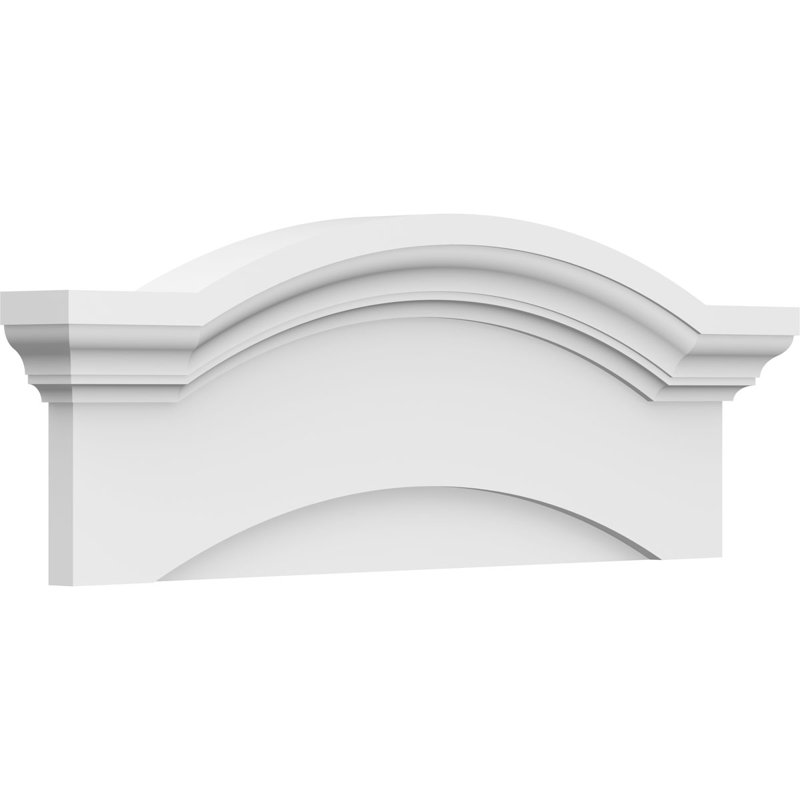 28"W x 10-1/2"H x 2-3/4"P Eyebrow Architectural Grade PVC Pediment, 28" W