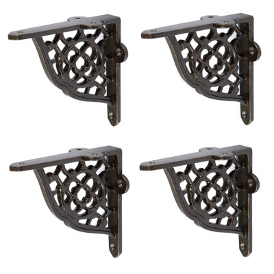 Hammer & Tongs - Honeycomb Iron Shelf Bracket - D100mm - Raw