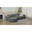 Canapé modulaire modulaire avec méridienne en forme de L gris foncé