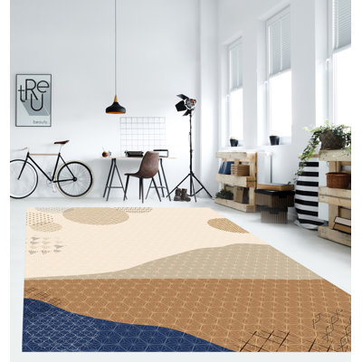Demetricus Vinyl Machine Printed Area Rug