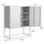Buffet en métal robuste avec armoire de rangement moderne en acier avec 2 tablettes, armoire d'appoint autoportante avec portes magnétiques pour la chambre à coucher, la cuisine et le bureau personnel, conception anti-basculement facile à assembler-973852620