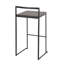 Tabouret de bar empilable de 76 cm (30 po) en métal noir avec siège en bambou grainé couleur espresso - Paquet de 2