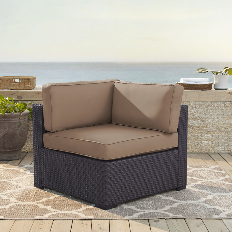 Chaise de coin de coin avec coussins Arbedella, Moka