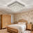 30 Inch Large Crystal LED Flush Mount Ceiling Light With Remote Control, 3-Color Temperature Adjustable & Dimmable Chandelier For Living Room Kitchen Dining Hallway
