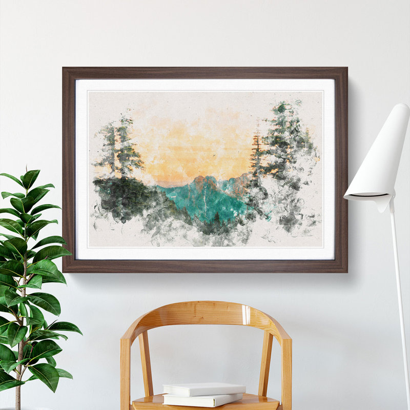 Mount Rainer in Washington - Framed Print, 62cm H x 87cm W x 2cm D, Walnut Framed