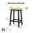 Solid Wood Bar Stools (Not Cheap Iron), 25.6" Tall Set Of 2 Bar Chairs, Kitchen Counter Stools With Footrests, Farmhouse Stools-2067614386