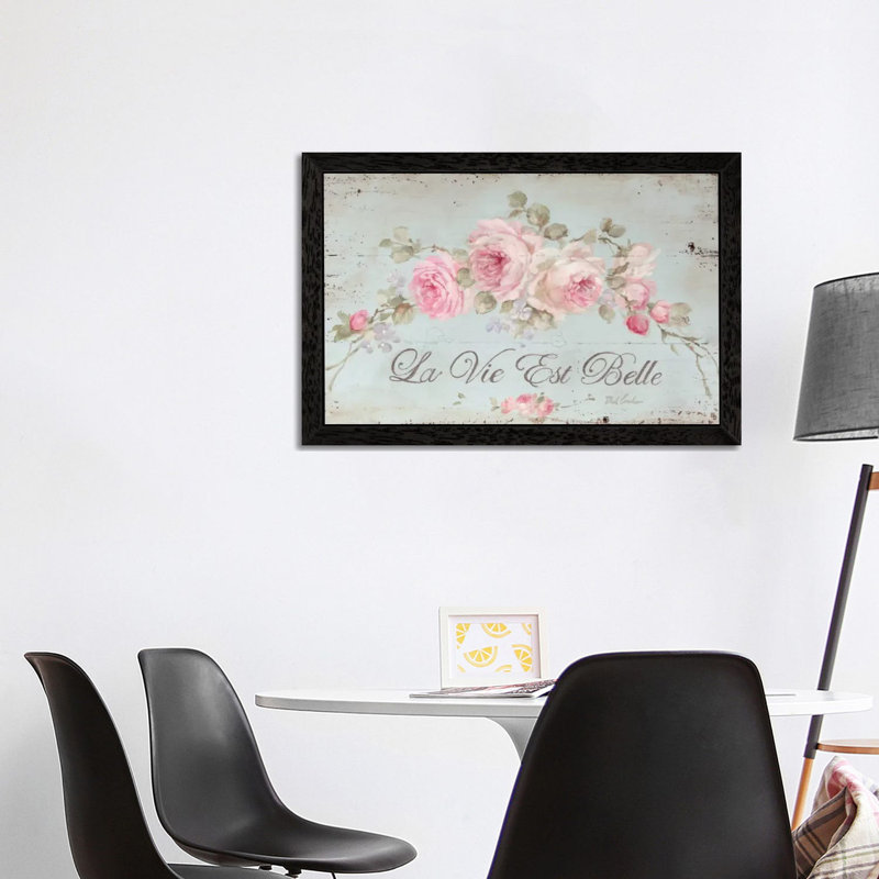 Life Is Beautiful by Debi Coules - Floater Frame Painting on Canvas, 66.04 cm H x 45.72 cm W, Black
