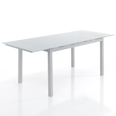 Dafne Glass Top Metal Base Dining Table