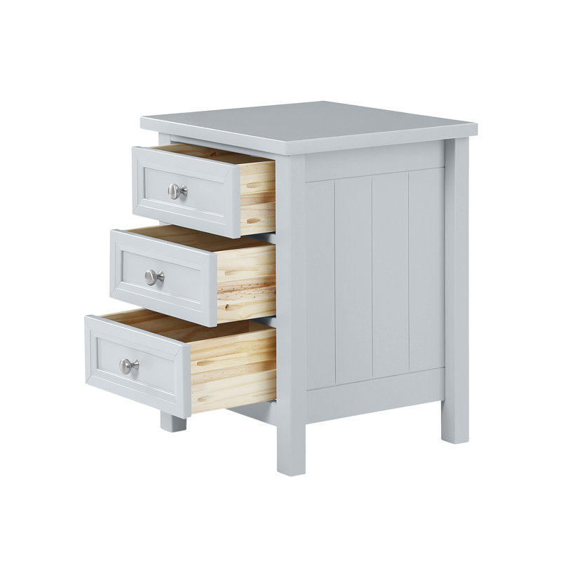 Jarin 48cm W Manufactured Wood Bedside Table, Grey