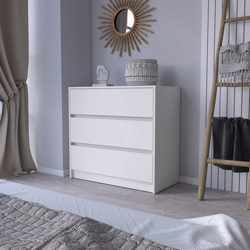 Commode 3 tiroirs, Blanc