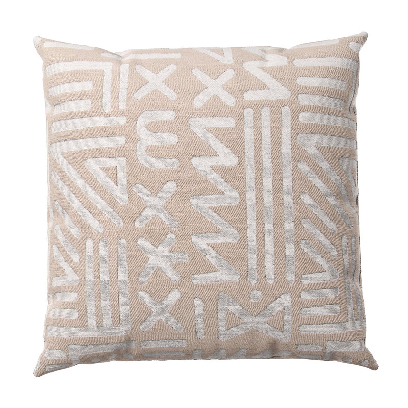 Montezuma Throw Pillow, 22"H x 22"W, Taupe/Beige Geometric