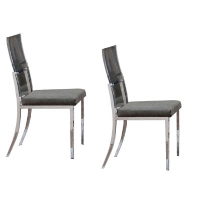 Chaise d’appoint en métal gris foncé Slavica