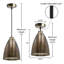 Luminaire suspendu en laiton brossé 1 lumière H 13 po Ghevont