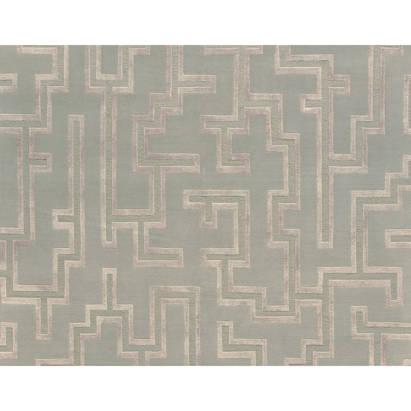 Rectangle Area Rug in Cloud/Gray/Ivory, Rectangle 8' x 10', Teal