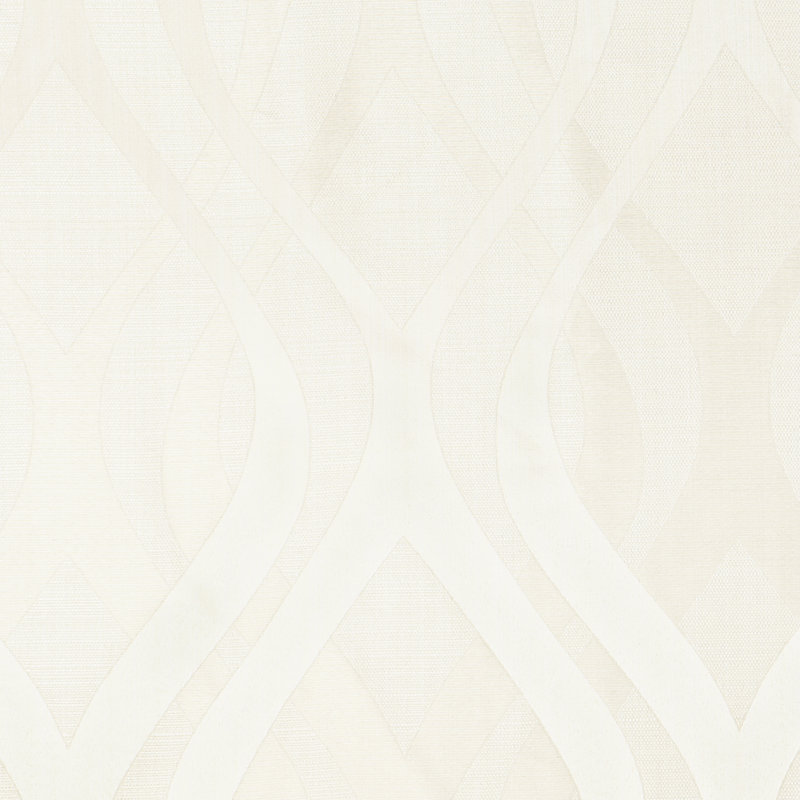 Ivory Geometric Blackout Polyester Curtain Panel with Nickel Grommets
