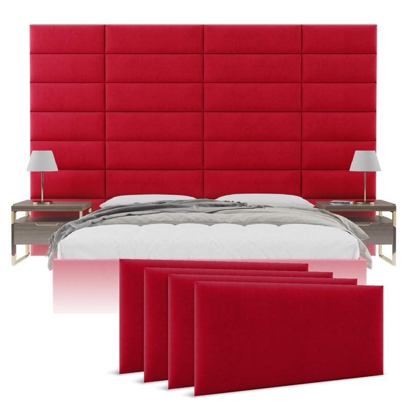 Microsuede Wall Paneling in Red Melon
