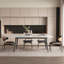 70.8" Long Dining Table, Sintered Stone Top, Metal Legs