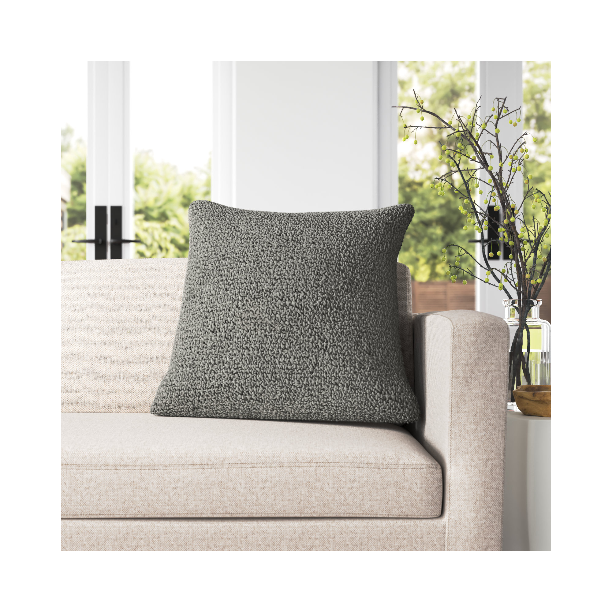 Throw Pillow, Pillow Cover Only - No Insert , Gray