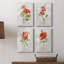 Lin géranium - ensemble de 4 peintures sur toile tendue-1445391034