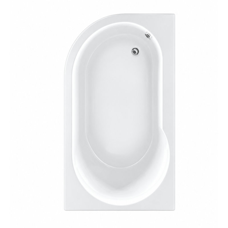 Davos 1550mm x 900mm Soaking Acrylic Bathtub, Right