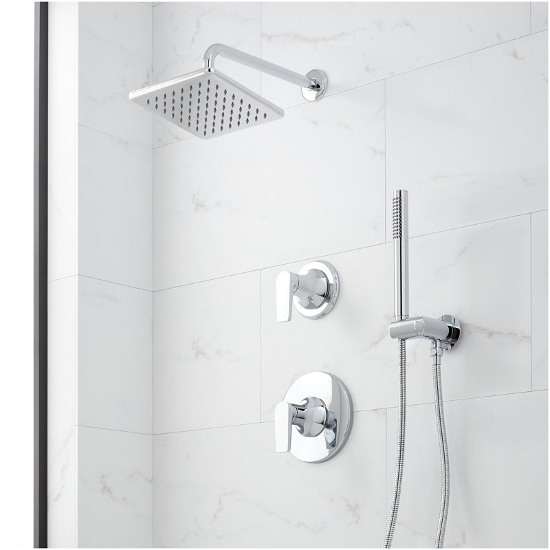 Berwyn Pressure Balance Shower System with Hand Shower - Chrome, Chrome