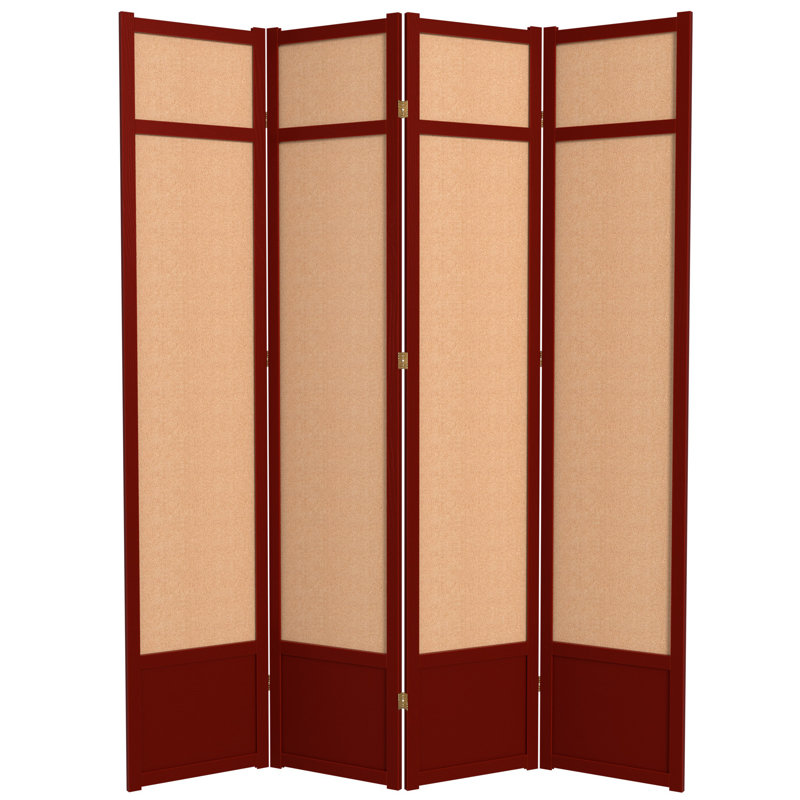 Cloison pliante Clarke, Bois de rose, 4 panneaux