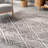 Bonifacio Geometric Power Loom Gray Machine Washable Rug-1945561519