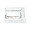 Lit superposé simple au-dessus de double avec 2 tiroirs, glissière, tablettes, échelle, lit superposé en bois d'hévéa avec glissière, tiroirs, blanc