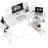 40 Inch White L Shaped Computer Desk: With Power Outlet Shelves, Reversible Corner Desk For Small Space Home Office