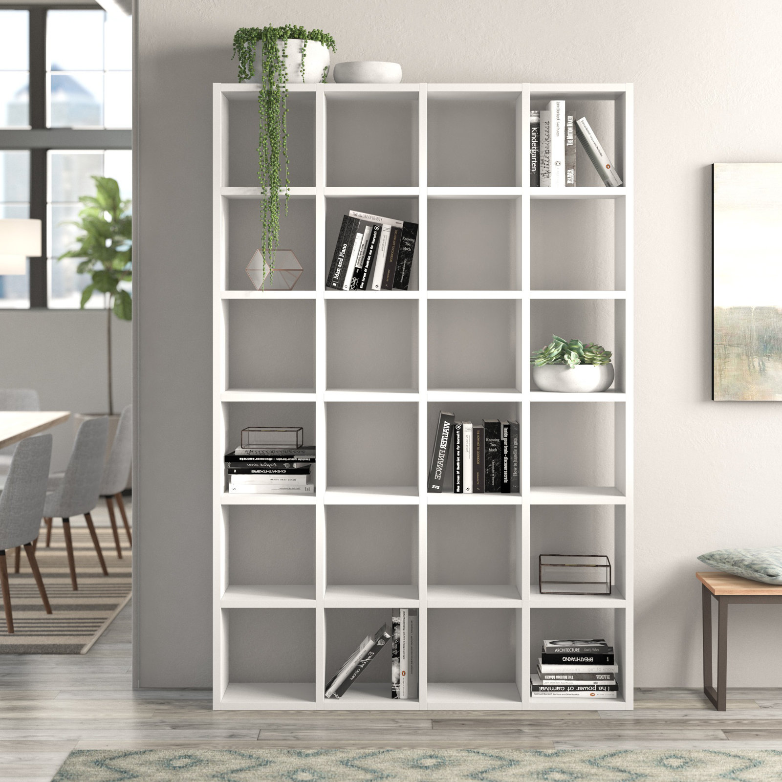 Araeya Wide Bookcase, Pure White