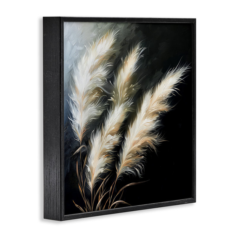  Stupell Industries Wispy Wheat Stalks, art de la giclée encadrée par Raymond Powers, Giclée encadrée noir minuit