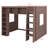 Space-Saving Wooden Loft Bed With Built-In Shelves-329945826
