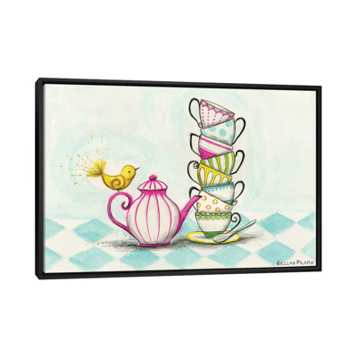«Tea Party Birdie» par Bella Pilar, reproduction d'art sur toile tendue