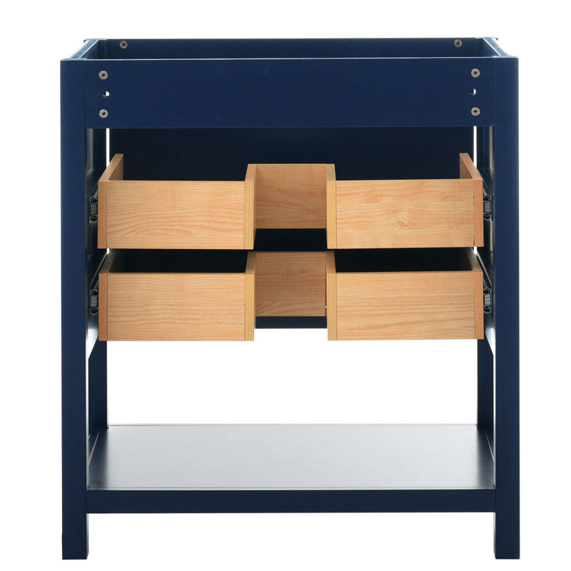 (Cabinet seulement) Base de meuble-lavabo avec 2 tiroirs, Bleu