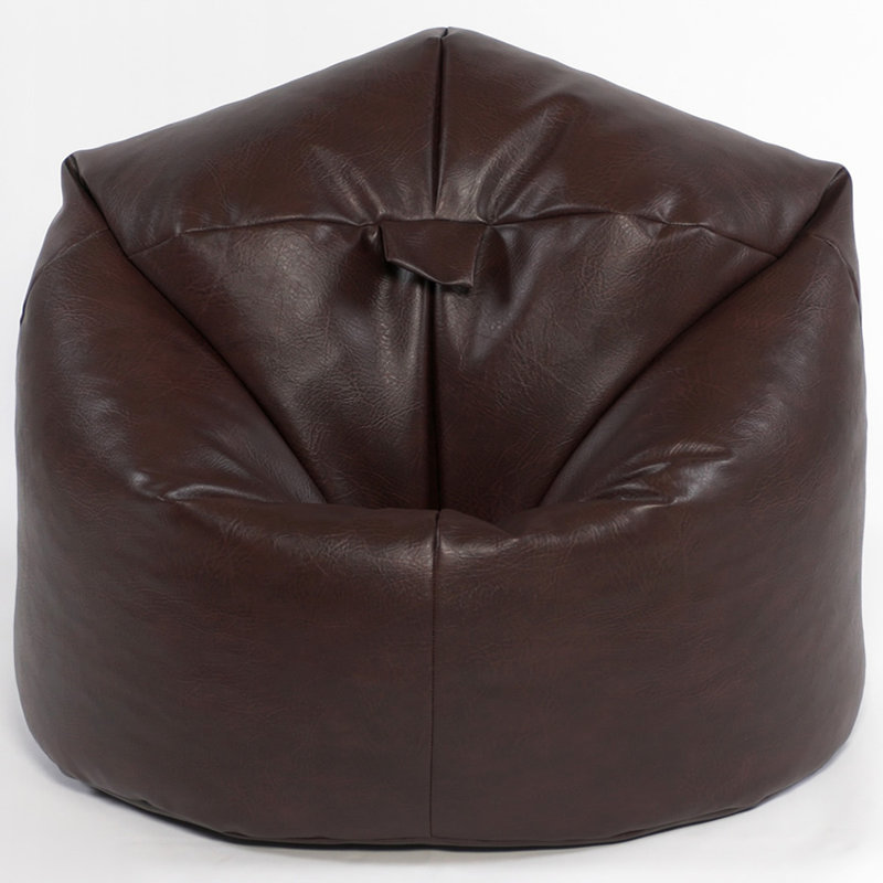 Faux Leather Refillable Classic Bean Bag, Brown